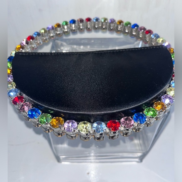 L’ALIGNI Eternity Rainbow Crystal Top Handle Bag-Black Rainbow - Picture 8 of 15